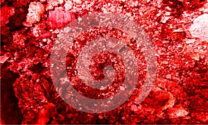 Abstract deep red  color mixture with cement texture background.