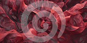 Abstract Deep Red Liquid Dense Smoke Close-Up Macro Exterme Shot Backdrop