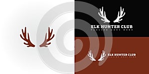 Abstract deer antlers logo in brown color isolated on multiple background colors.
