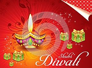 Abstract deewali background with girt box