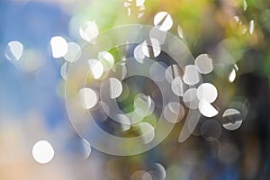 Defocus lights of the surface of the river