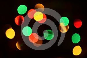 Abstract and defocused background of christmas lights photo