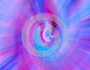 Abstract defocused blue-pink background. Circle, abyss, twist.