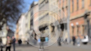 Abstract Defocused Blurred Background of many people on street