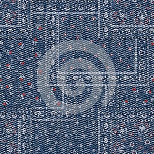 Abstract denim textures  pattern patchwork background