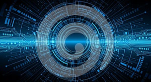 Abstract Blue Digital Data Network Background