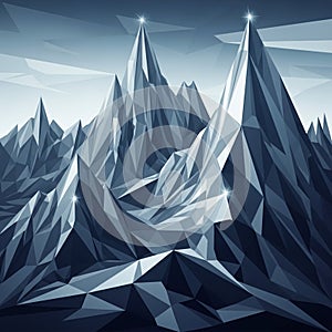 Abstract depiction of mountains using a