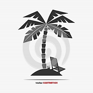 Abstract desert island web icon