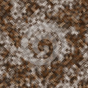 Abstraktné púšť bezšvový vzor hnedý farebný chaotický prekrytie pixelov 