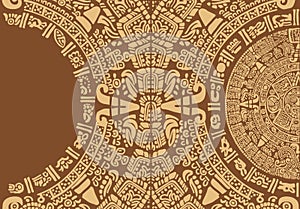 Abstract design with an ancient Mayan ornament.