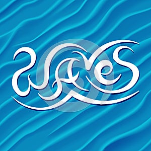 Abstract Design Background of Blue Waves