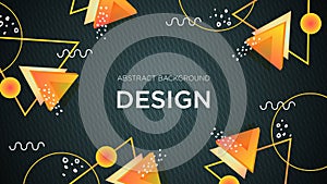 Abstract design background with gradient different shapes and 3d effects.