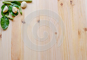 Abstract design background vegetables on a wooden background.