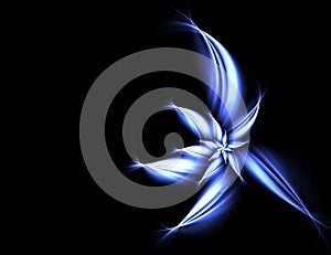 Abstract design: blue flower