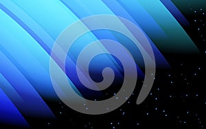 Abstract design - blue glowing wave, fantasy energy and light motion on a starry background