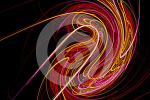 Abstract design with bright colored light waves