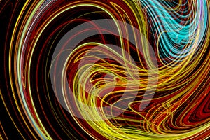 Abstract design with bright colored light waves
