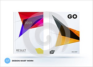 Abstract design brochure cover, creative flyer in A4 with colourful shapes for branding, marketing kit