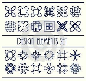 Abstract design creative decorative elements set. Vector illustration. Decor shapes collection