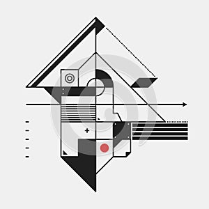 Abstract design element in constructivism style