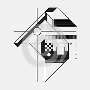 Abstract design element in constructivism style