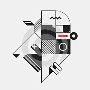 Abstract design element in constructivism style