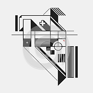 Abstract design element in constructivism style