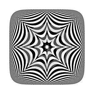 Abstract design element with 3D illusion effect. Lines pattern