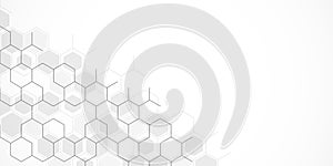 Abstract design element with geometric background of hexagons shape pattern