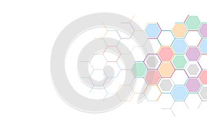 Abstract design element with geometric background of hexagons shape pattern