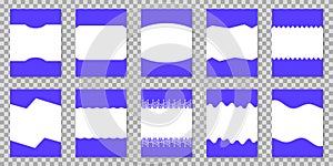 Abstract Design Elements for Header and Bottom Section. Divider Shapes for Websites. Wave Shapes, Curve Frame, Drop