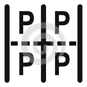 Optical illusion of overlapping p letters in black and white photo