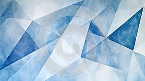 Abstract Design Featuring Blue and White Geometric Triangles