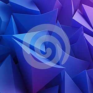 Abstract design featuring a collection of sharp, angular geometric shapes arranged in