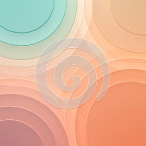 Abstract design featuring concentric circles with a soft gradient palette of blues,