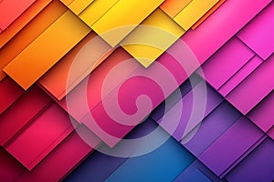 Abstract Colorful Geometric Background Diagonal Overlapping Rectangles in Vibrant Hues