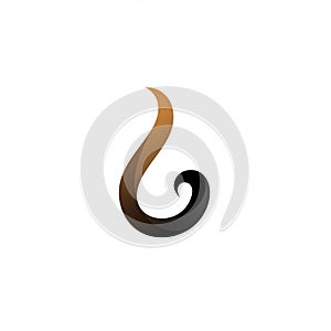 Abstract design featuring an elegant, flowing shape with a gradient transition from