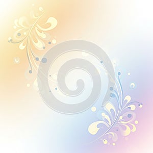 Abstract design featuring flowing, floral-like curves and shapes. Soft shades of cream, photo
