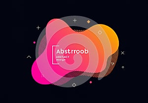 Abstract design featuring a fluid shape blending pink and orange