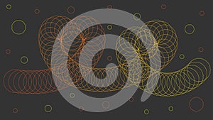 Abstract design featuring interconnected circular patterns forming a wave-like structure