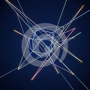 Imensional wireframe structure, creating a dynamic and futuristic