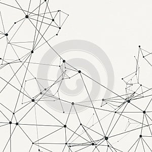 Abstract design featuring a network of interconnected black l