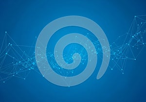 Abstract design featuring a network of interconnected blue lines