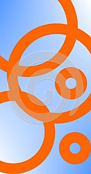 Orange circles on blue sky background Gradient design