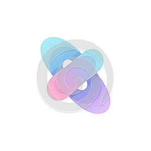 Abstract design featuring overlapping oval shapes creating a symmetrical pattern.