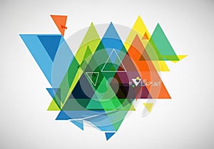 Abstract design featuring overlapping transparent triangles in