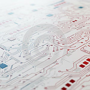 Abstract design featuring a seamless circuit board pattern on a light surface. Thin,