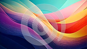 abstract background with smooth lines in blue, pink and yellow colors