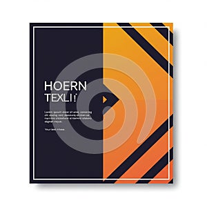 Abstract design featuring a split black and orange color scheme. The left side is solid