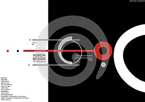 Abstract design featuring a split black and white background.